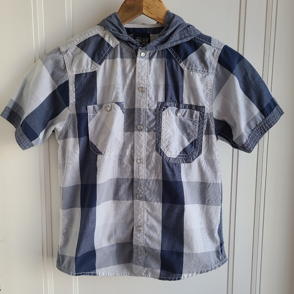 Black jack Boys button Hoodie Shirt